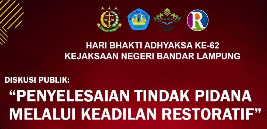 Besok, Kejari Bandar Lampung Gelar Diskusi Publik Soal Restoratif Justice