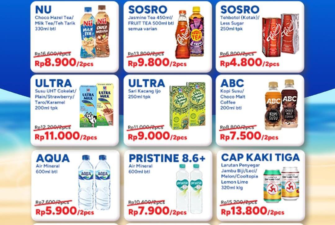 Promo Indomaret Spesial Hemat Berdua! Dapatkan Diskon Teh Hingga Susu Hanya Rp 9 Ribu