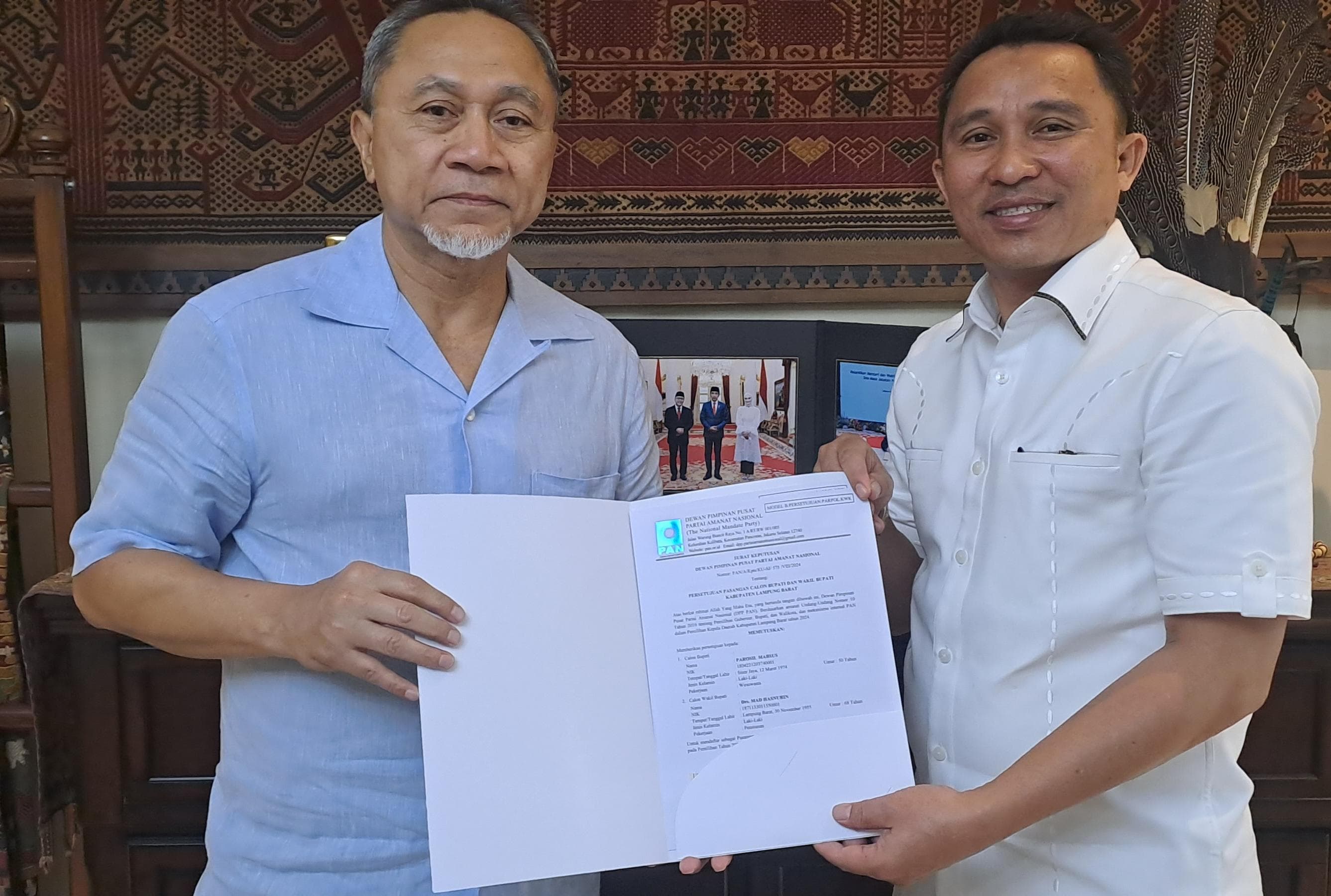 Fix! PAN Resmi Usung PM-MH di Pilkada Lampung Barat