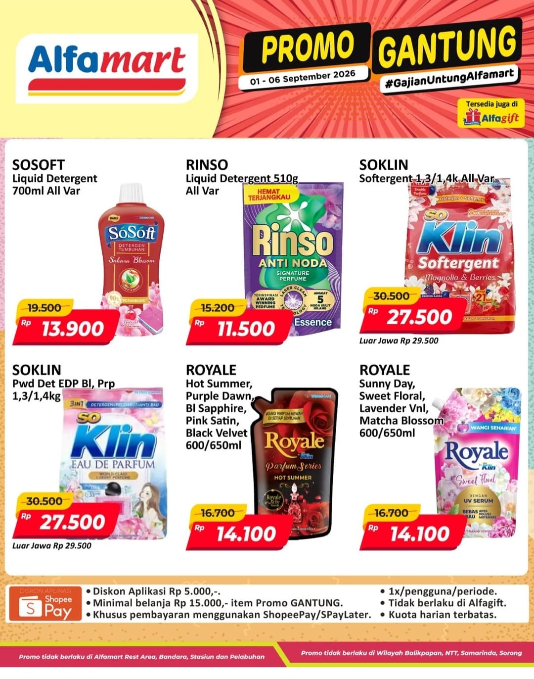 Masih Ada Kesempatan, Promo Gajian Untung di Alfamart: Harga Spesial Deterjen hingga Pelembut Pakaian