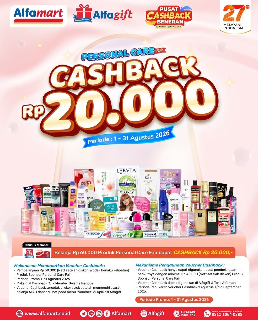 Update Promo Alfamart Agustus 2026: Belanja Personal Care Fair Bisa Dapat Cashback Rp 20 Ribu