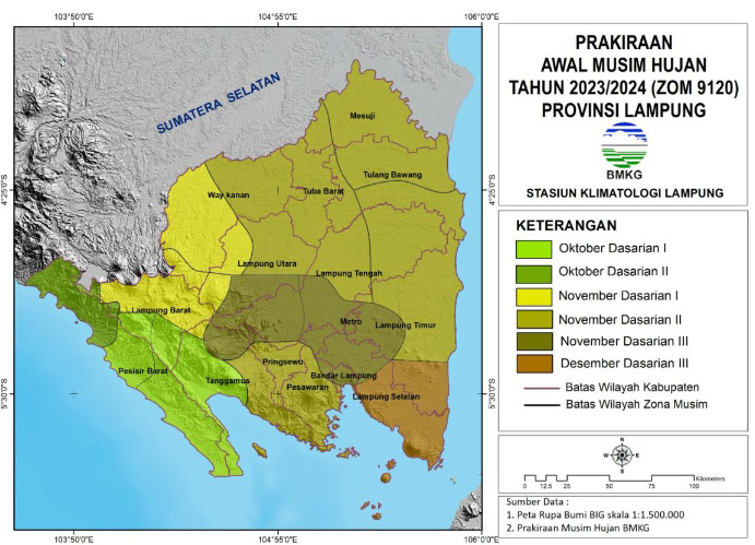 BMKG Sebut Musim Penghujan di Lampung Mulai November 2023