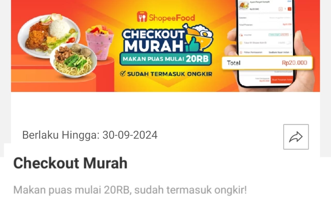 Makan Puas Dengan Promo Check Out Murah ShopeePay Mulai Rp20 Ribu, Klaim Sekarang!