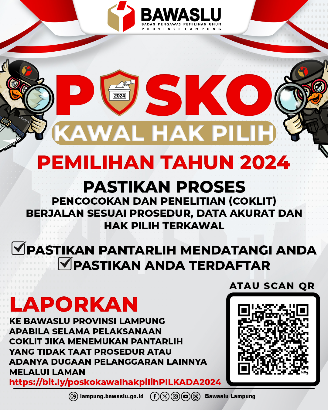 Bawaslu Lampung Luncurkan 2899 Posko Pengaduan Kawal Hak Pilih Pemilihan Umum 2024