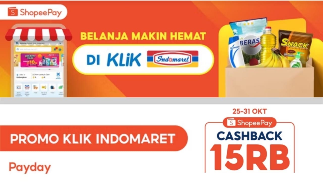 Cashback Rp15 Ribu Untuk Setiap Pembelian Produk Indomaret di Shopee, Cek Kode Promonya