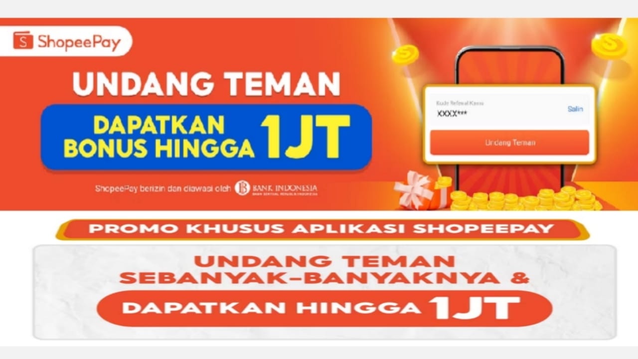 Modal Undang Teman di Aplikasi ShopeePay Bisa Dapat Rp1 Juta? Cek Syarat dan Ketentuannya