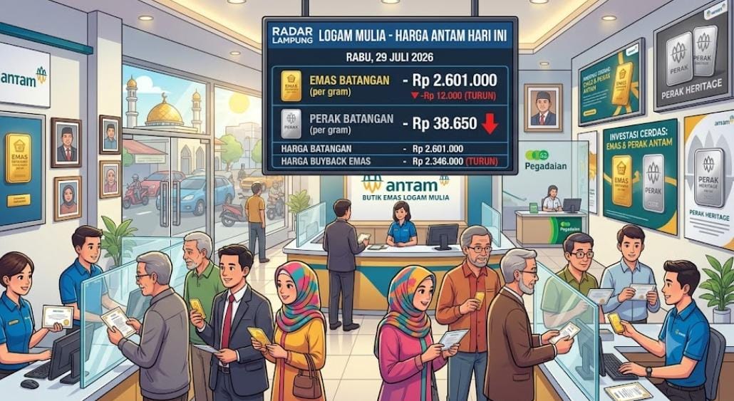 Pasar Logam Mulia Kompak Melemah, Harga Emas dan Perak Antam Hari Ini Anjlok