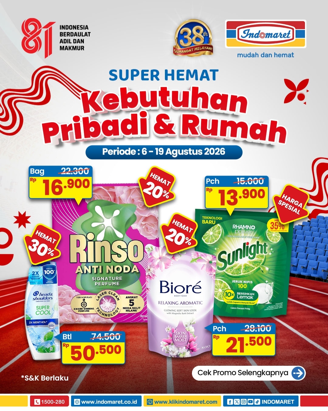 Promo Super Hemat Indomaret 6–19 Agustus 2026: Diskon  Produk Kebutuhan Pribadi dan Rumah Hingga 30 Persen