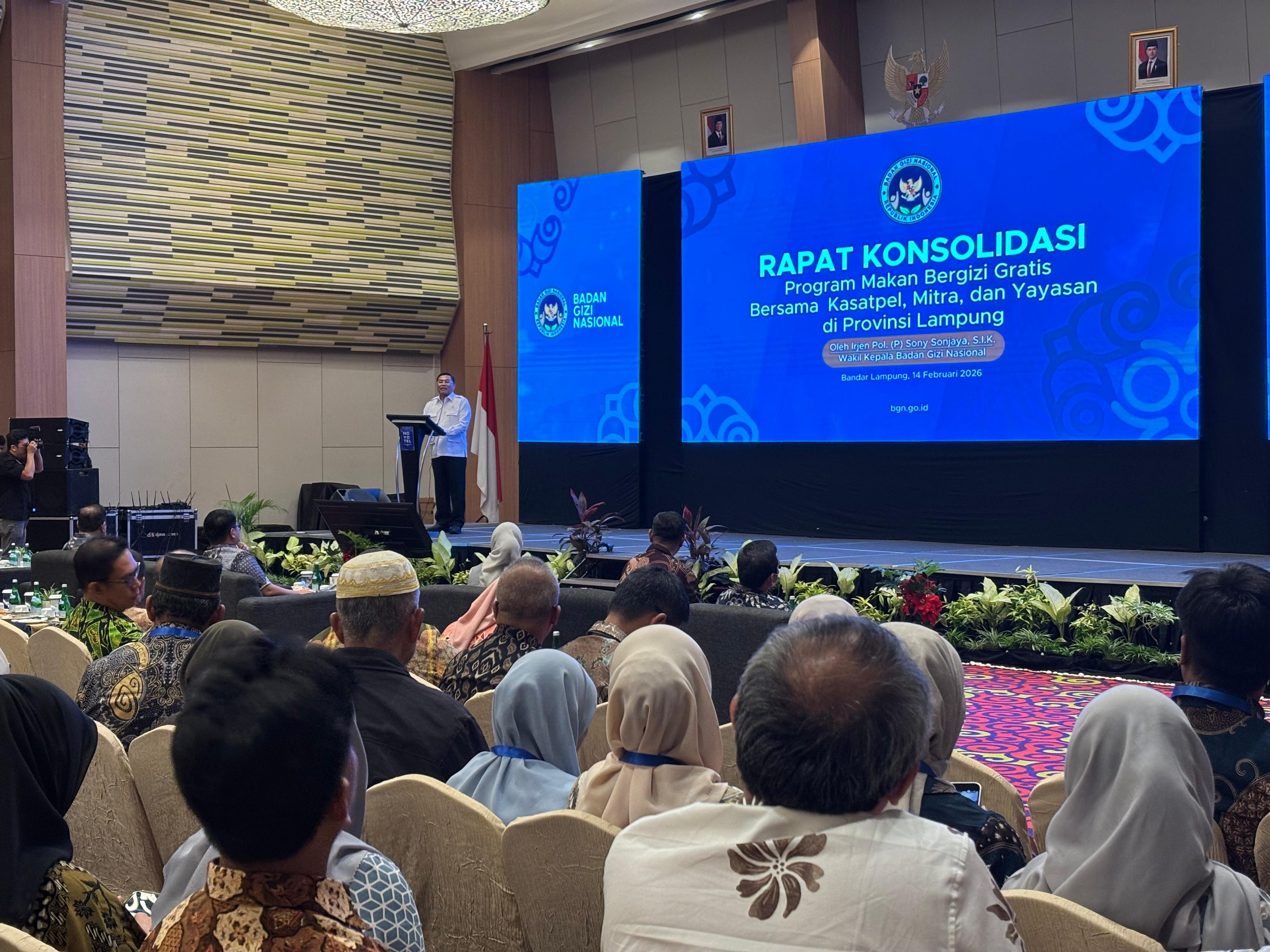 BGN Ingatkan Lampung Soal Tujuan MBG, Arahan Fokus 3B hingga Penguatan UMKM Lokal