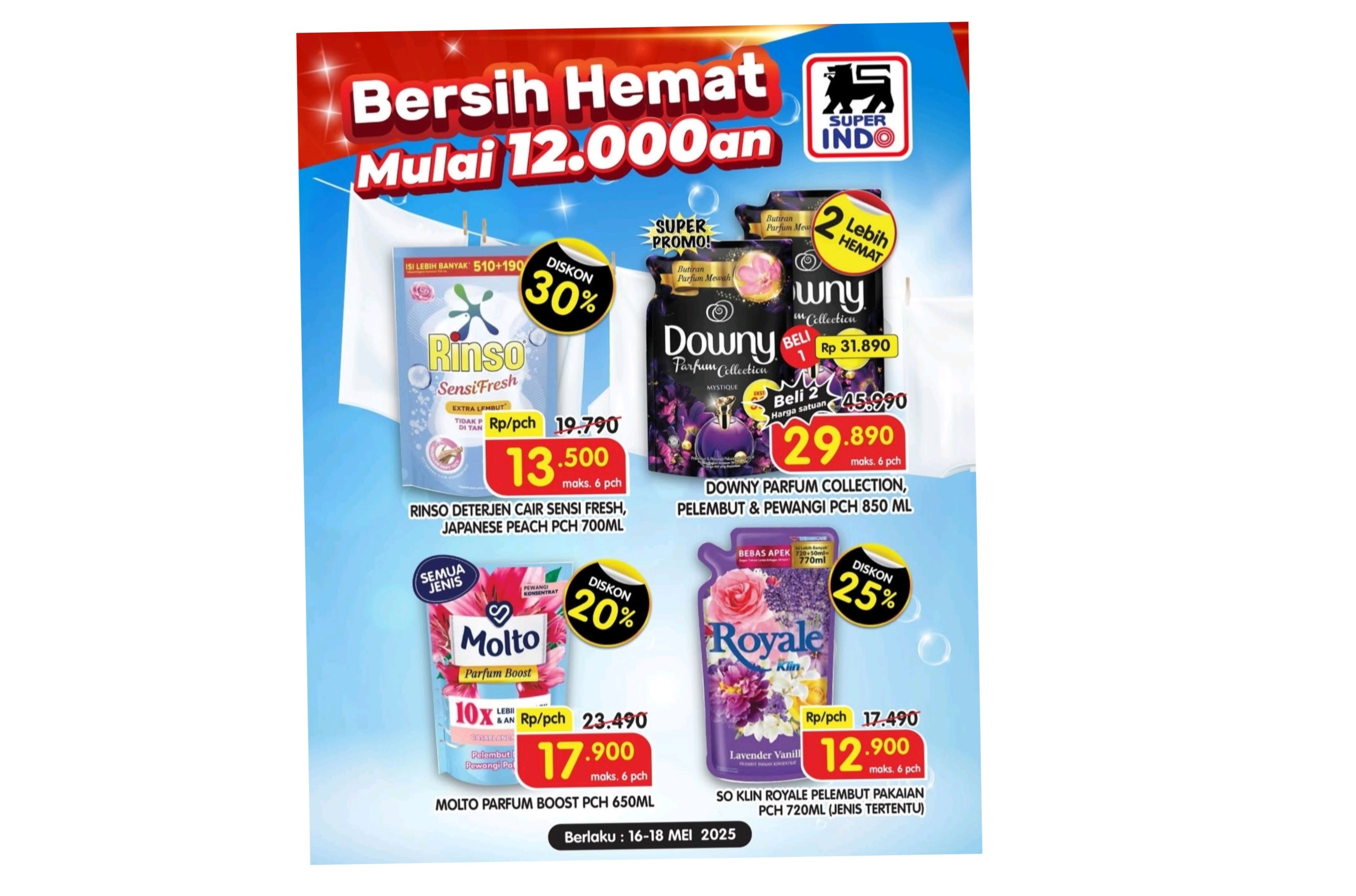Banjir Promo Deterjen Superindo Mulai Rp 12.000, Belanja Hemat Bersih Maksimal