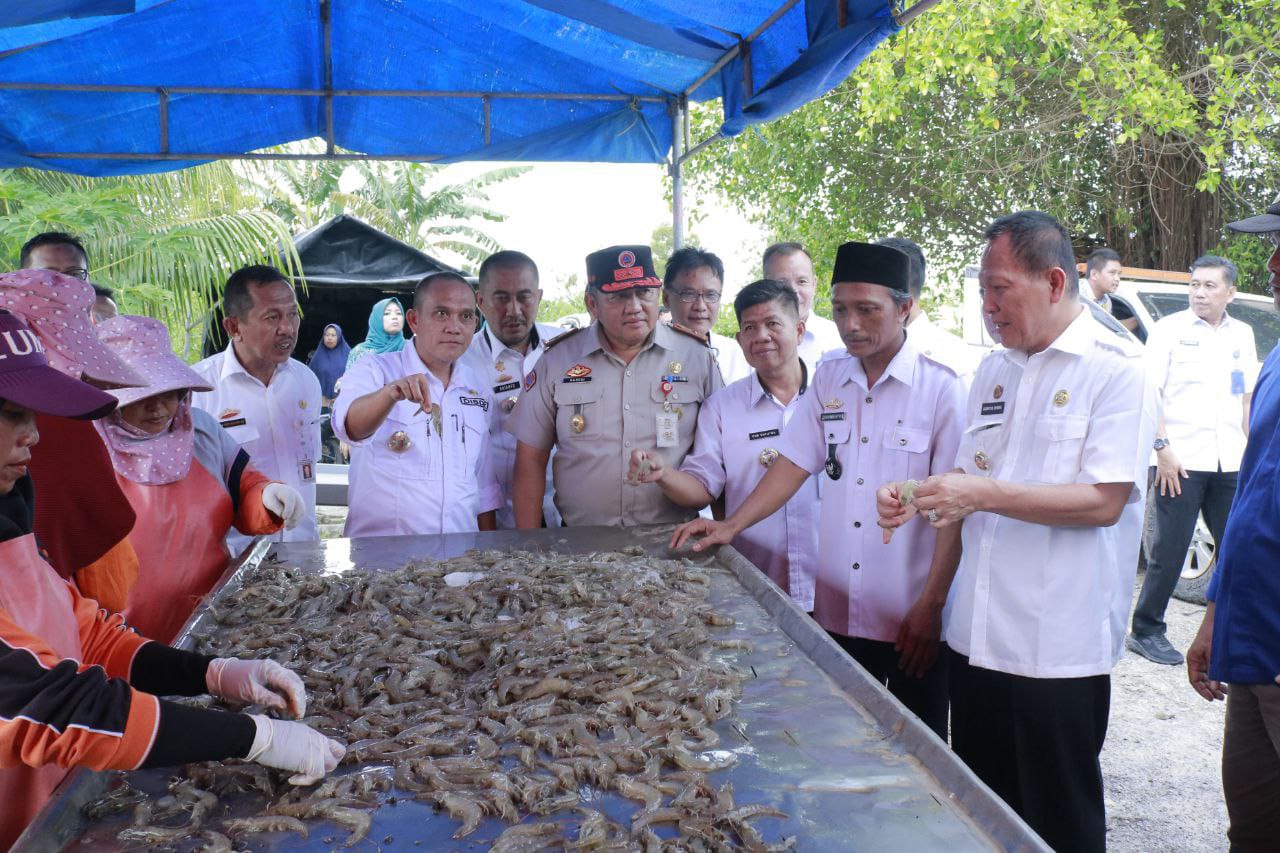 Kunjungi Dente Teladas Naik Speed Boat, Pj Bupati Tulang Bawang Kagum dengan Potensi Wilayah dan Tambak Udang