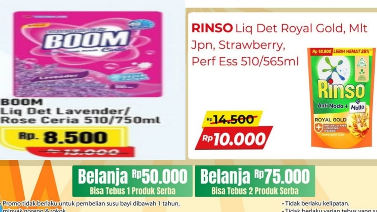 Promo Deterjen Murah Dengan Harga di Bawah Rp10 Ribuan dari Alfamart, Cek Katalognya
