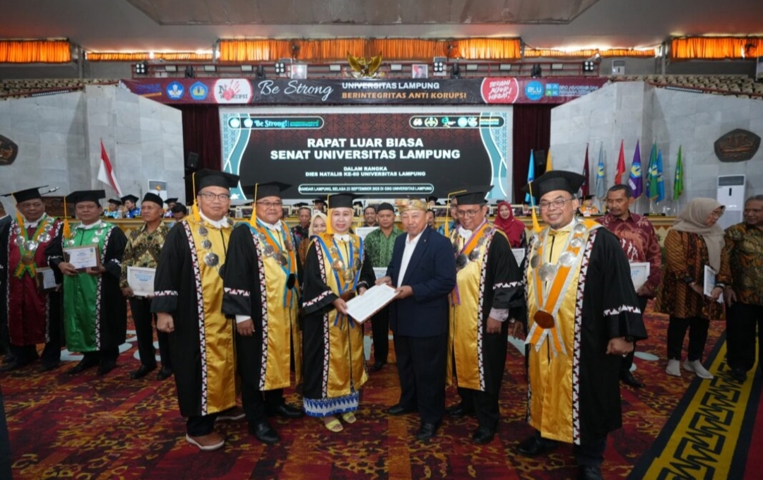 Tema Dies Natalis Unila ke 60 :  Enam Dekade Unila Jadi Pusat Unggulan Berkarakter dan Berdampak Global 