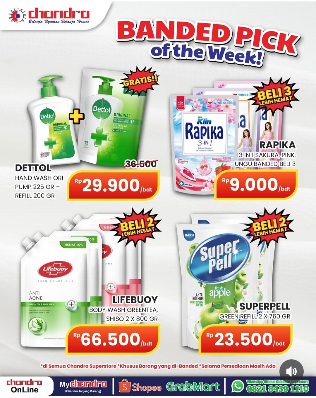 Daftar Promo Chandra Superstore Pekan Ini: Dettol, Lifebuoy hingga Super Pell Dijual dengan Harga Spesial
