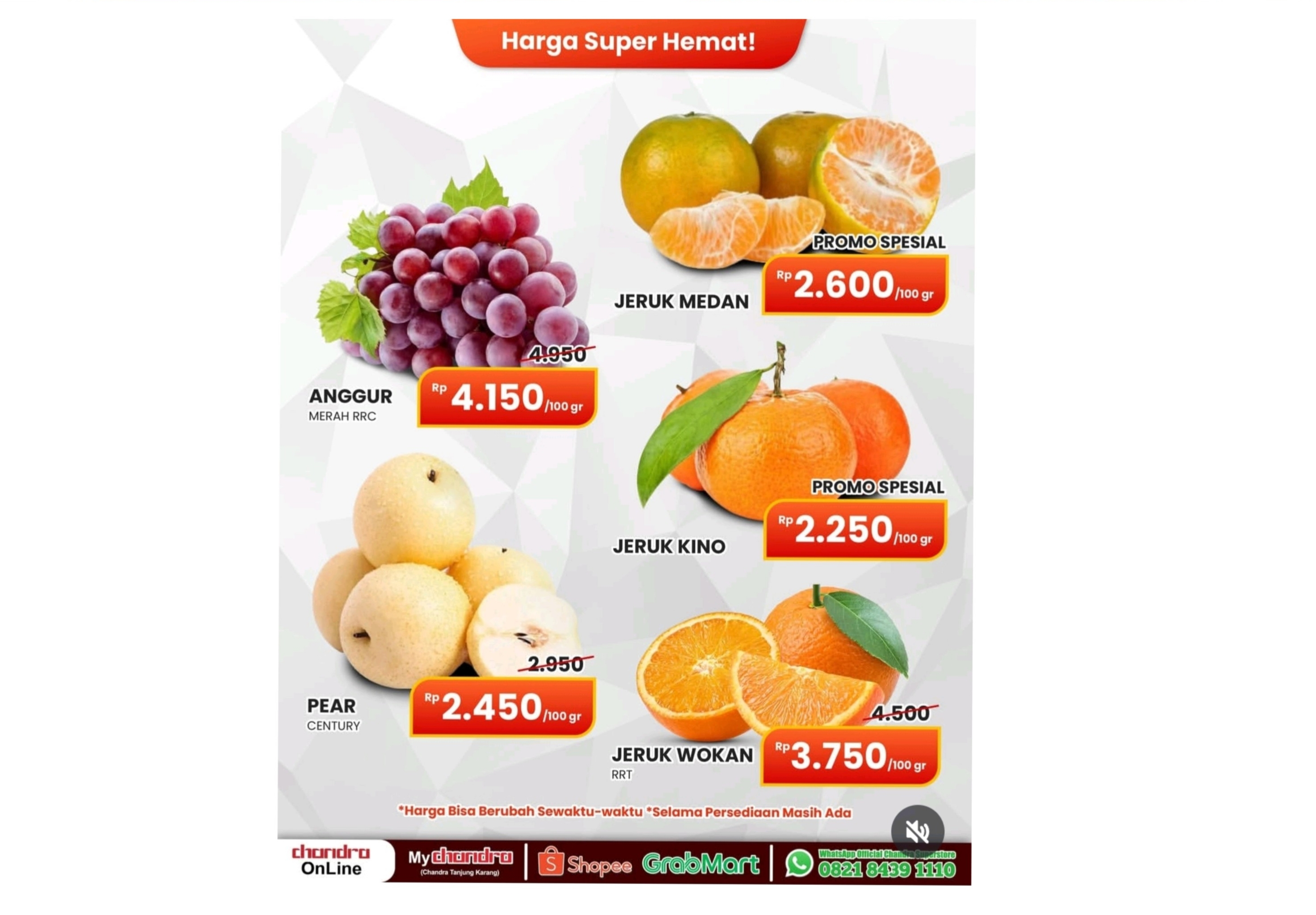 Belanja Hemat Dan Nyaman Bersama Chandra Superstore: Buah Segar Dapat Harga Murah 