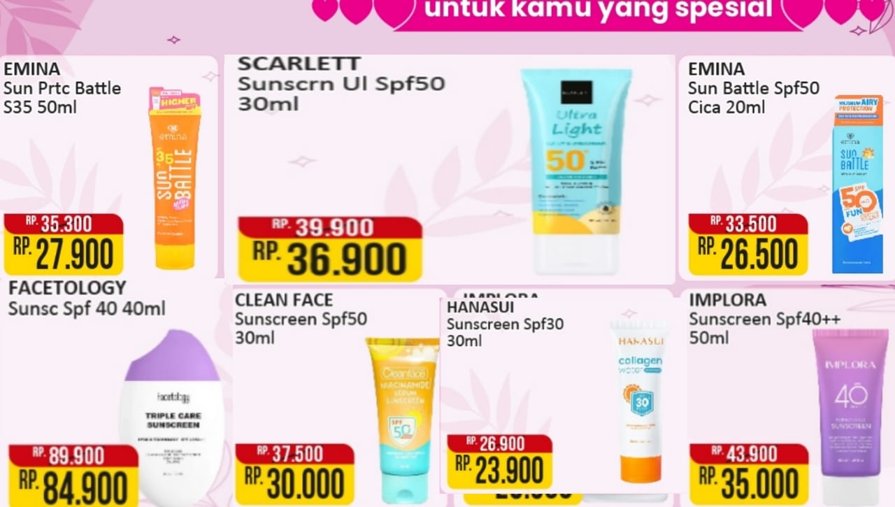 Belanja Murah Produk Sunscreen di Alfamart, Lindungi Wajah Dengan Skincare Berkualitas 