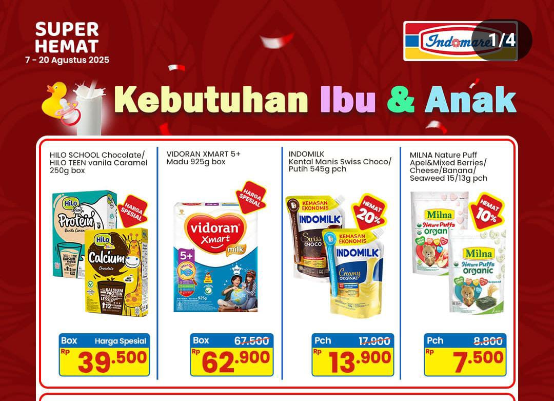 Promo Indomaret Kebutuhan Ibu dan Anak, Ada Diskon Susu Hingga Pempers 