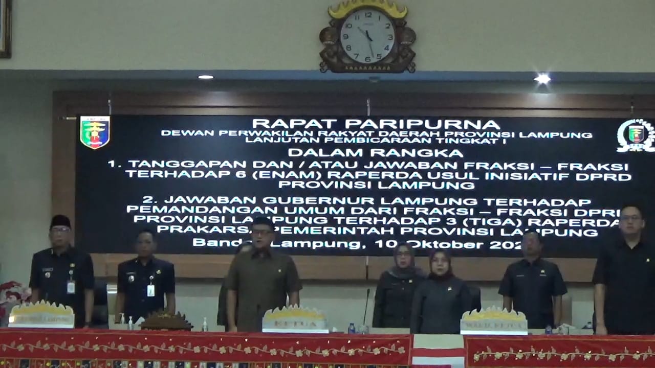 Bahas Raperda Prakarsa Pemprov Lampung, Gubenur Mirza Sampaikan Jawaban Ini Di Depan Fraksi DPRD 