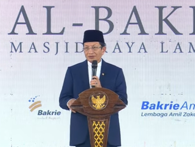 Resmikan Masjid Raya Al-Bakrie Lampung, Menag: Masjid Harus Jadi Pusat Peradaban, Bukan Hanya Tempat Sujud