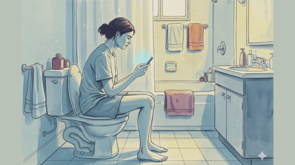 Main HP Di Toilet Bisa Bikin Kena Wasir?