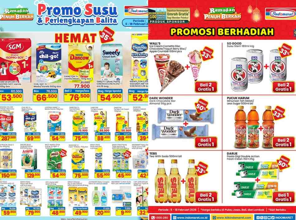 Beli 2 Gratis 1 Hingga Diskon Susu Balita, Ini Promo Indomaret Sampai 18 Februari 2026