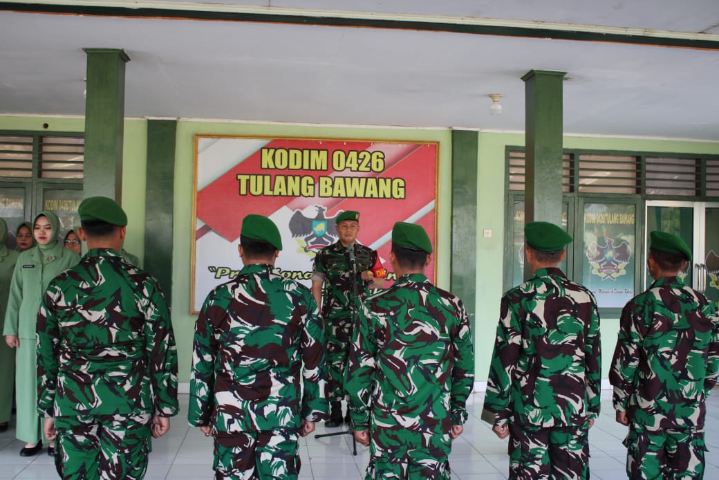 Belasan Anggota Kodim Tulang Bawang Naik Pangkat, Ini Daftarnya