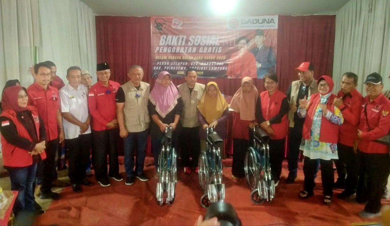 Bulan Bung Karno, Baguna PDIP Gelar Baksos di Pringsewu, Lampung 