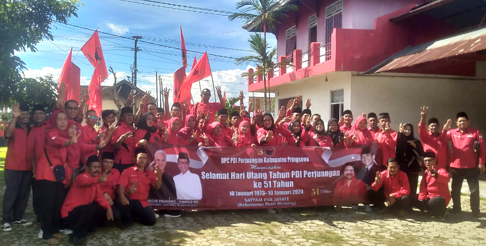 HUT Ke-51 PDIP di Pringsewu Lampung, Gelorakan Semangat Kebenaran Pasti Menang 