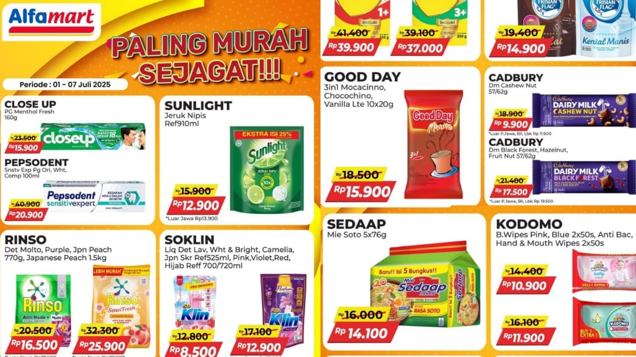 Promo Paling Murah Sejagat di Alfamart, Berlaku 7 Hari Berturut-turut! Cek Katalognya