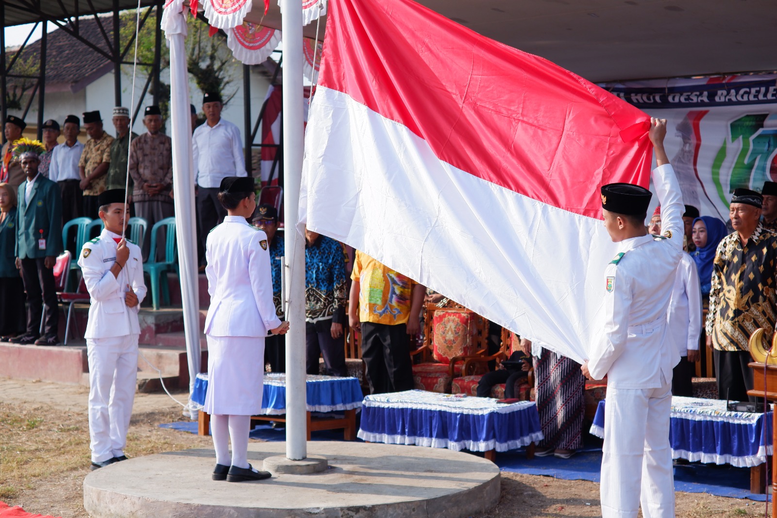 Mahasiswa KKN jadi Paskibraka di Desa Bagelen Pesawaran Lampung