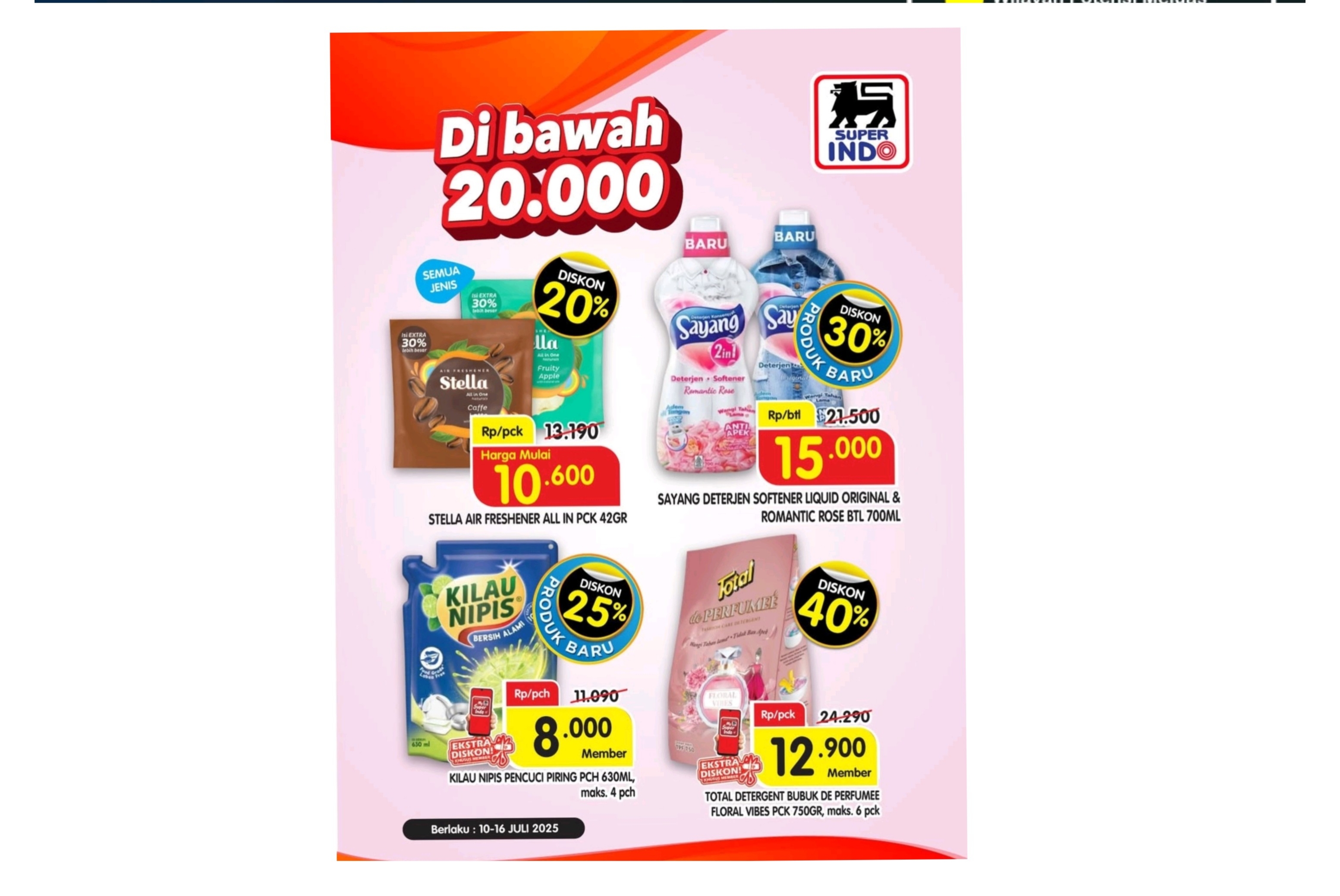 Mulai Harga Rp 7000an, Dapatkan Promo Home Care Superindo 10-16 Juli 2025, Rumah Bersih dan Wangi Maksimal 