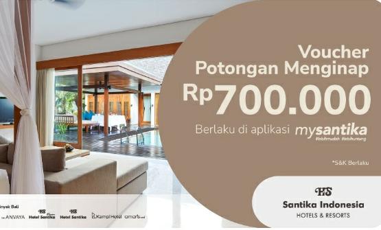 Voucher Potongan Menginap Senilai Rp 700 Ribu di Hotel Santika Indonesia, Begini Cara Mendapatkannya 