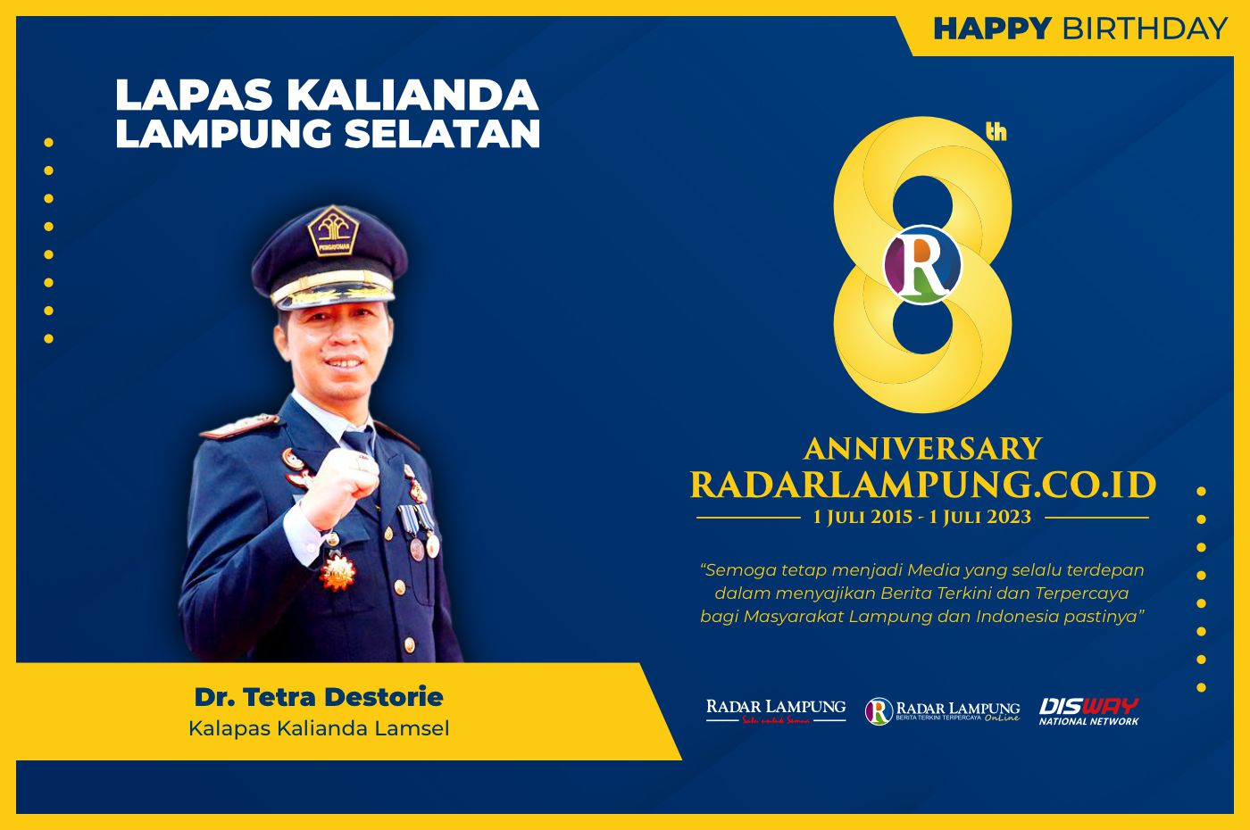 Lapas Kalianda Lampung Selatan: Selamat Milad Radar Lampung Online ke-8