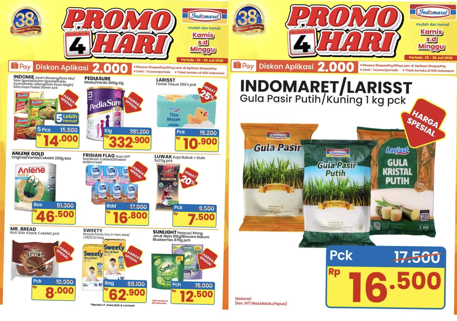 Gula Pasir Hingga Susu Diskon Gede-Gedean, Cek Daftar Promo 4 Hari Indomaret 23–26 Juli 2026