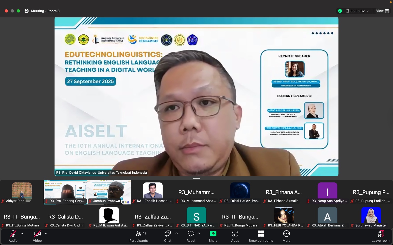 Mahasiswa Magister Bahasa Inggris Universitas Teknokrat Indonesia Raih Penghargaan Best Presenter 