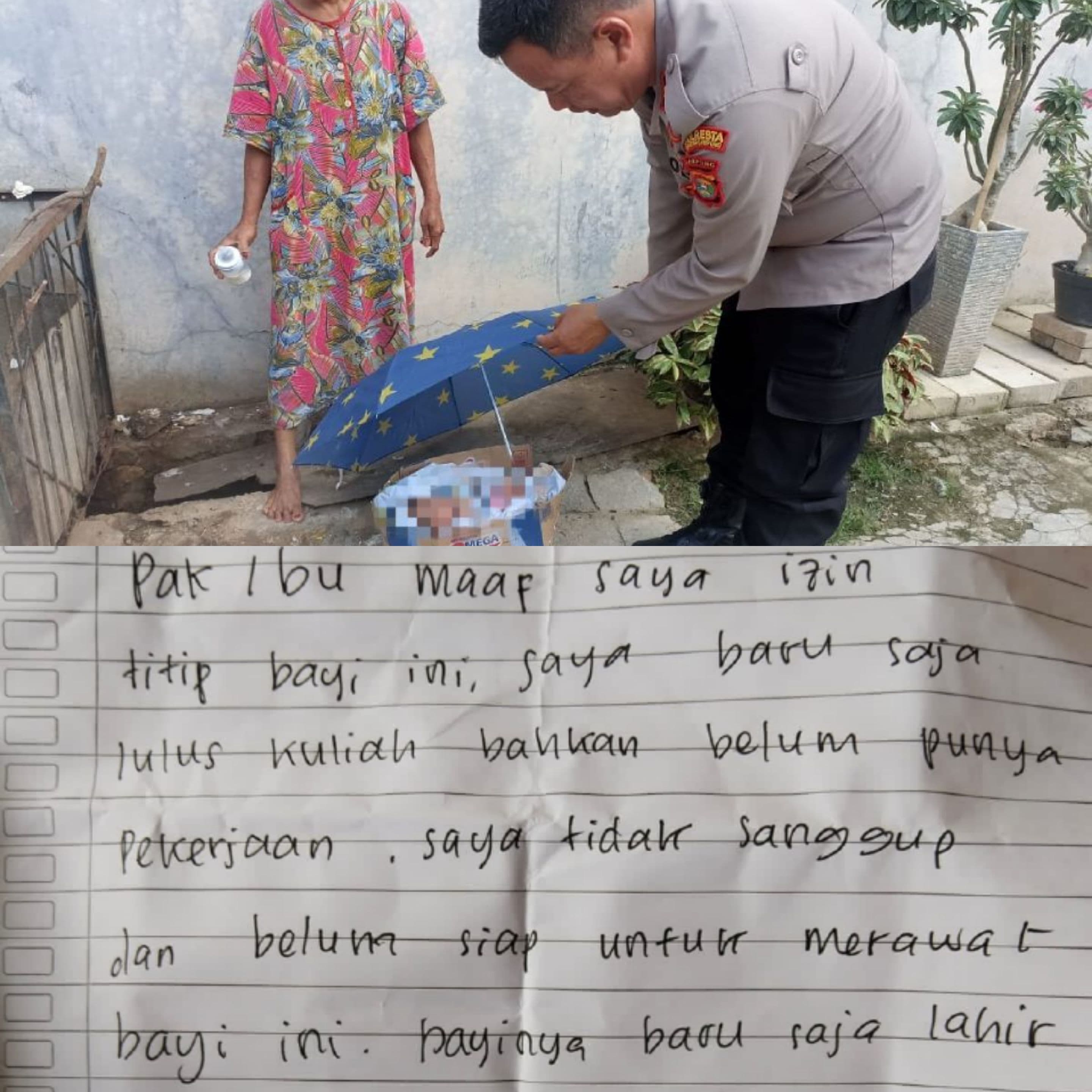 Bayi Dalam Kardus Ditemukan di Sukarame Bandar Lampung, Ada Surat Dari Sang Ibu, Isinya..