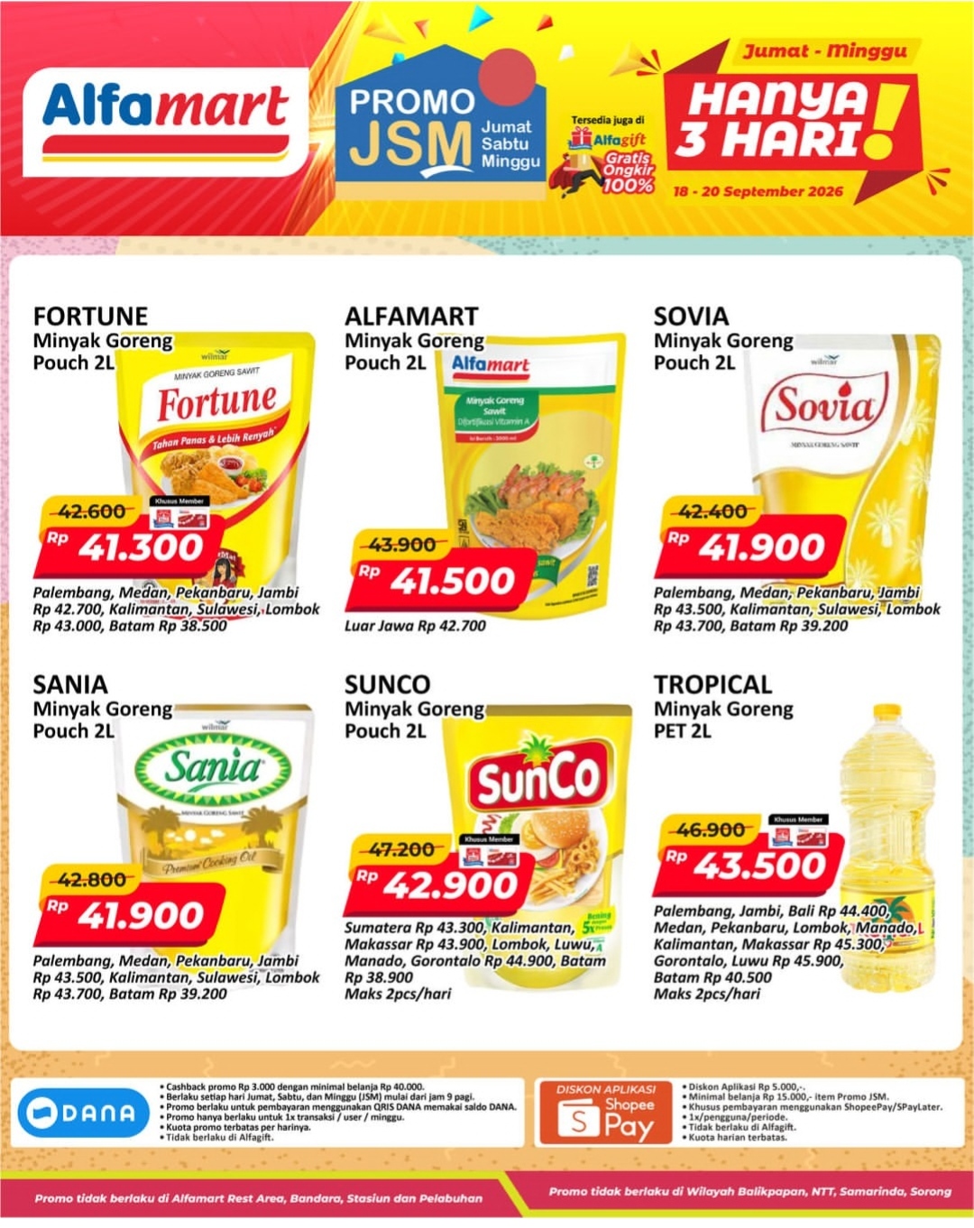 Promo JSM Alfamart Periode 18–20 September 2026, Minyak Goreng Kemasan 2 Liter Mulai Rp 41 Ribuan