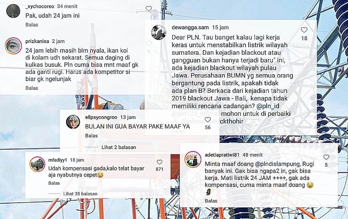 Sudah 24 Jam Listrik Padam, PLN UID Lampung Digoreng Warganet: Bulan Ini Bayar Pake Maaf Ya