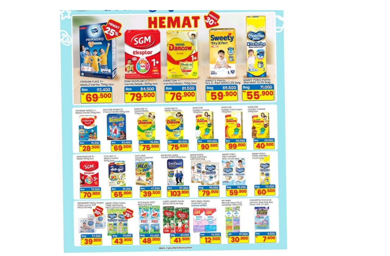 Emak Emak Wajib Merapat Ke Indomaret, Promo Susu & Perlengkapan Balita Dari 30 Oktober - 12 November 2025