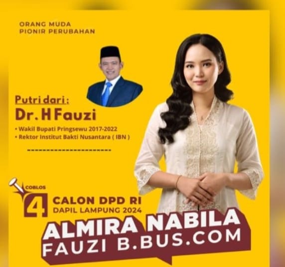 Calon DPD RI, Almira Nabila Fauzi, Putri Asli Lampung yang Akan Memajukan dan Mensejahterakan Asal Daerahnya