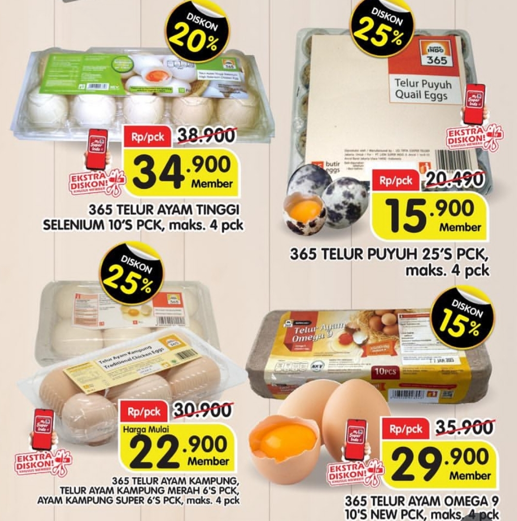 Besok Terakhir, Egg-tra Hemat & Egg-tra lengkap bersama Superindo Dari Telur Puyuh hingga Telur Ayam Omega