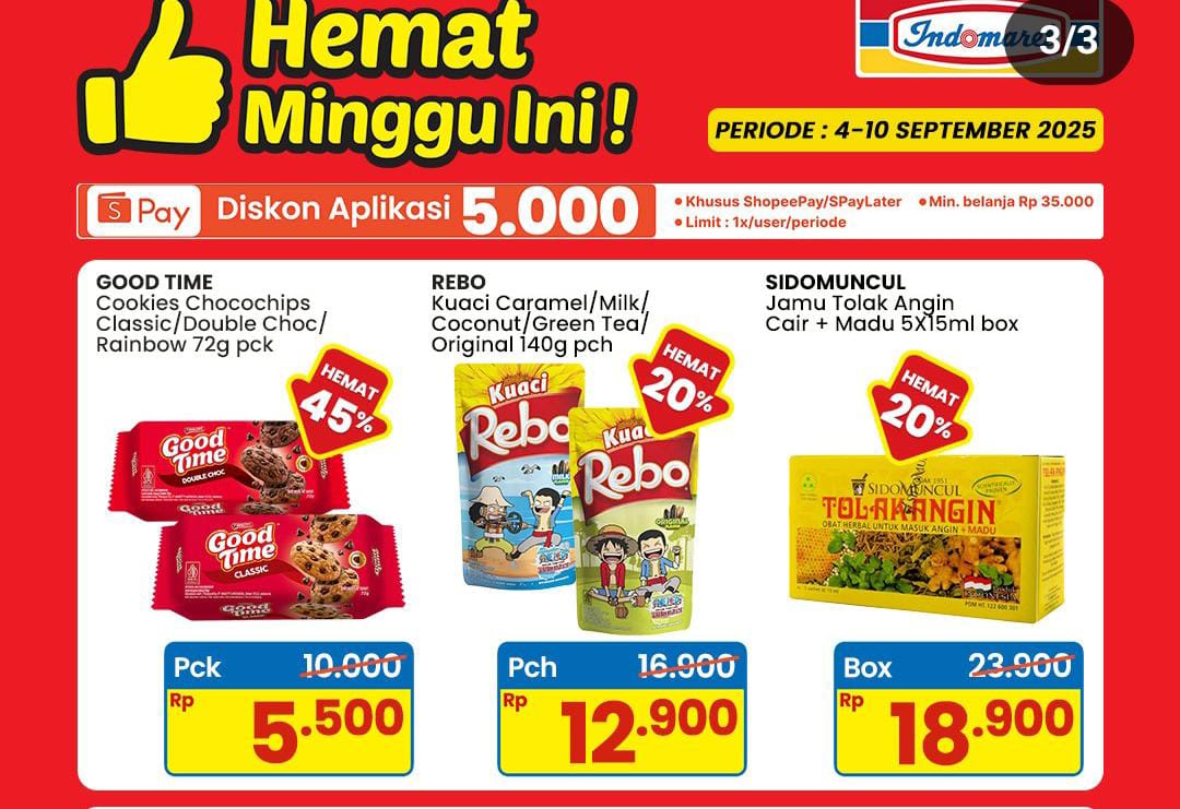 Promo Indomaret 9.9 Spesial Diskon Hemat 45 Persen, Ada Cemilan Cookies