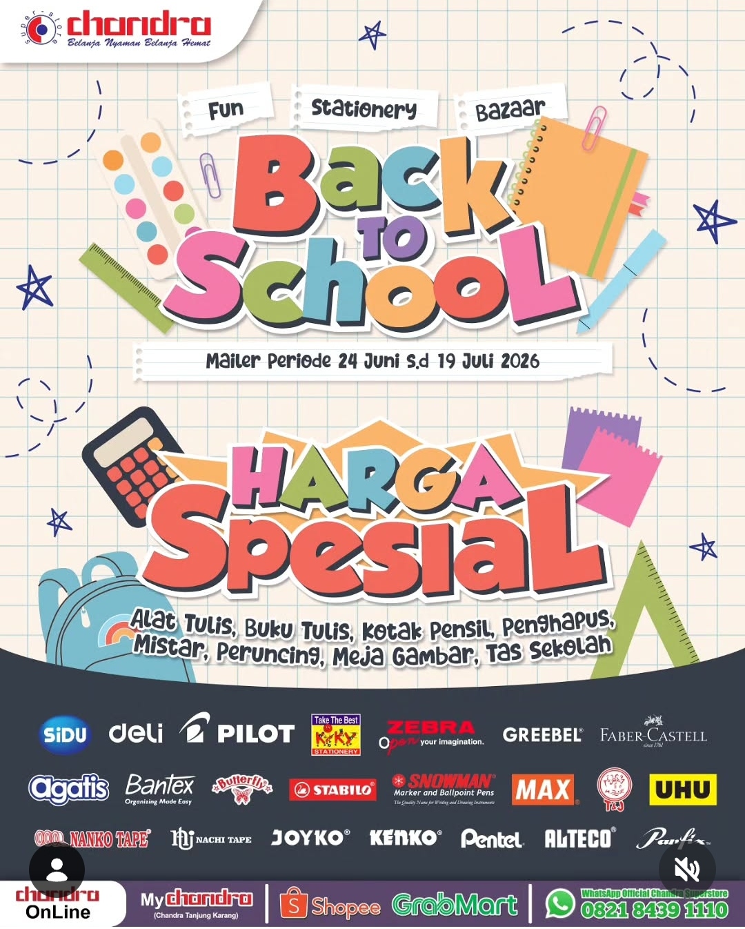 Fun Stationery Bazaar Chandra Superstore, Diskon Spesial Back to School Dimulai