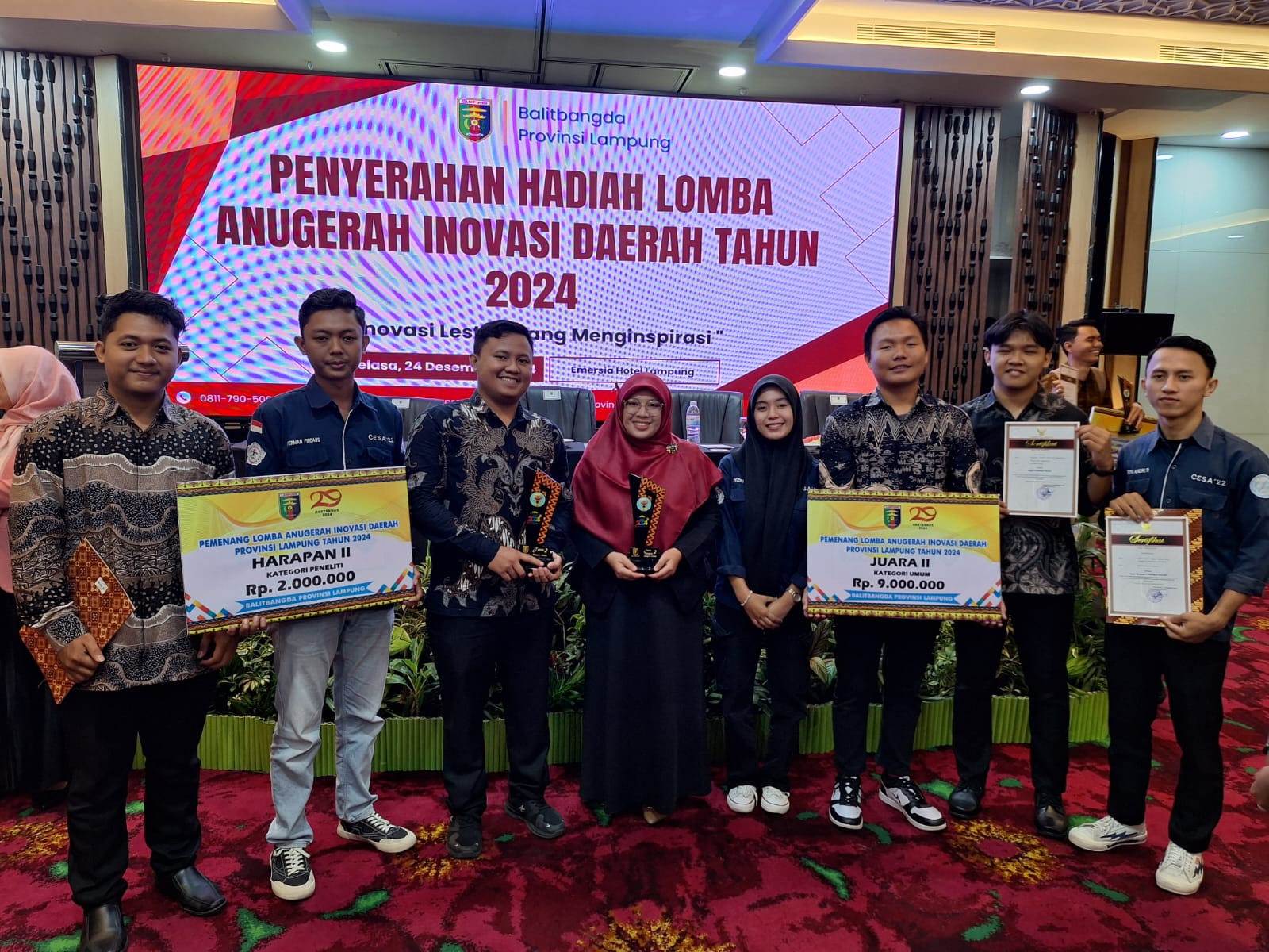 Mahasiswa Teknokrat Juara Lomba Anugerah Inovasi Daerah Provinsi Lampung 2024