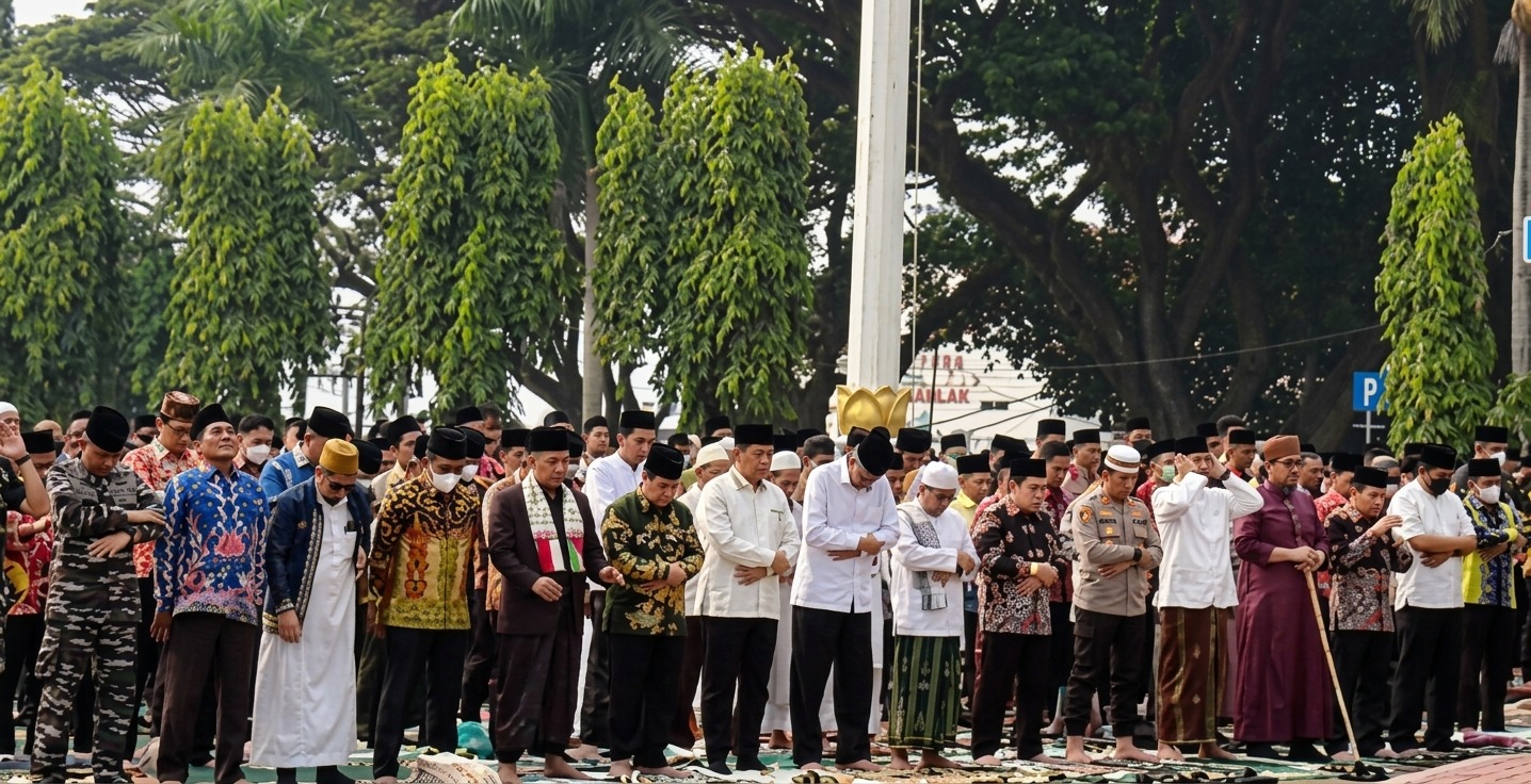 Momen Rektor Teknokrat Ikut Shalat Istisqa, Doakan Hujan untuk Lampung