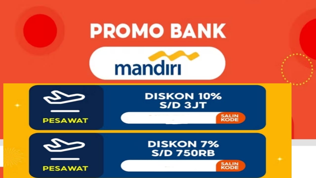 Salin Kode Promo Tiket Pesawat Murah di Shopee Sekarang, Khusus Pengguna Kartu Kredit Mandiri!