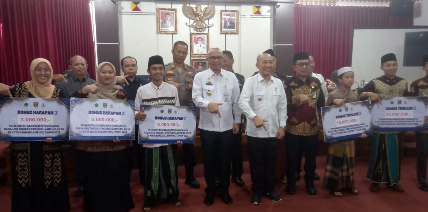 Alhamdulillah, Bonus untuk Kafilah Tanggamus yang Bertanding Dalam MTQ Ke-50 Tingkat Provinsi Lampung 