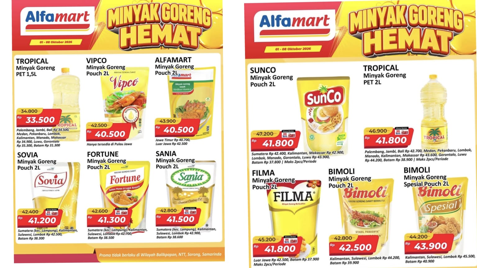 Promo Minyak Goreng Hemat Alfamart Oktober 2026, Sovia Hingga Filma Turun Harga, Cek Daftar Lengkapnya 