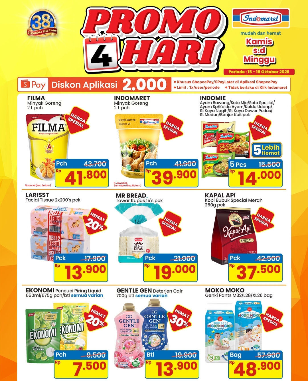 Mulai Rp7 Ribuan, Serbu Promo 4 Hari Indomaret Periode 15 sampai 18 Oktober 2026