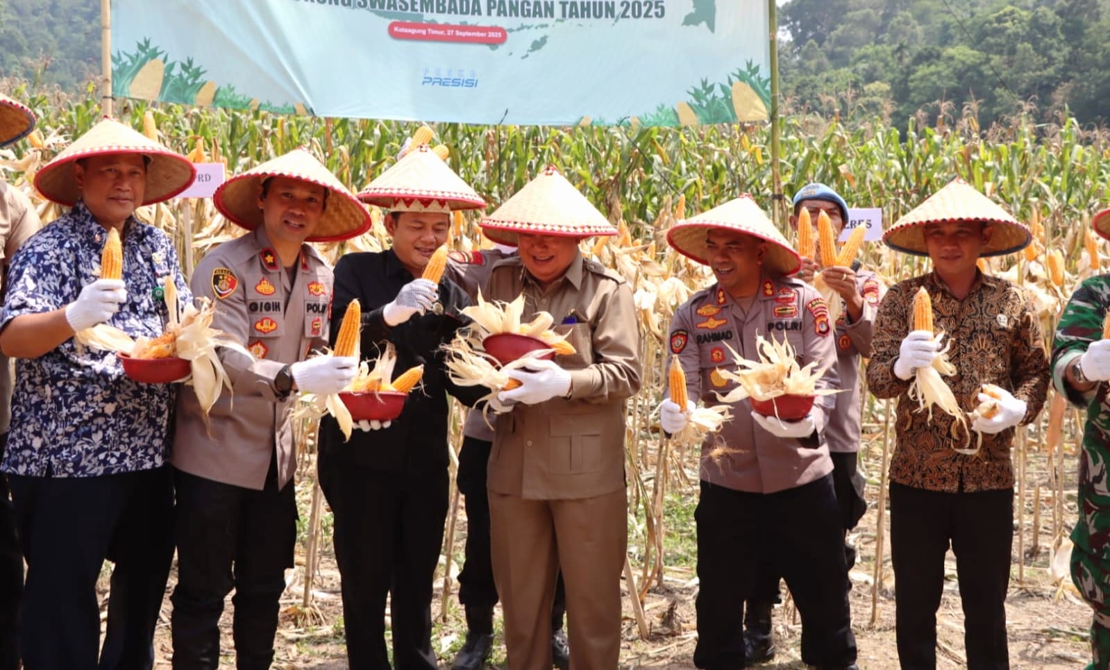 Polres Tanggamus Panen Jagung Kuartal III, Upaya Dukungan Program Ketahanan Pangan 
